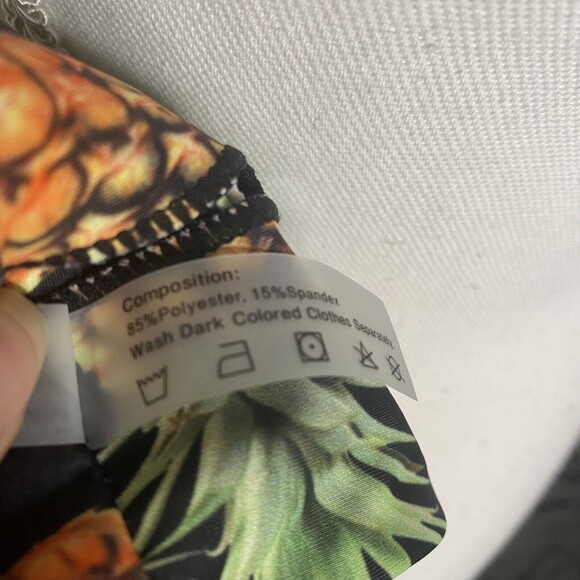 Zaful  Tube bikini Swim top Pineapple Hawaiian n Size Small 4 padded Women Black - Picture 4 of 4